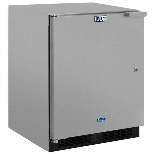 Marvel - 24'' Scientific Refrigerator, Stainless, Solid Door, Lock, Probe Port, Left Hinge - Stainless Steel