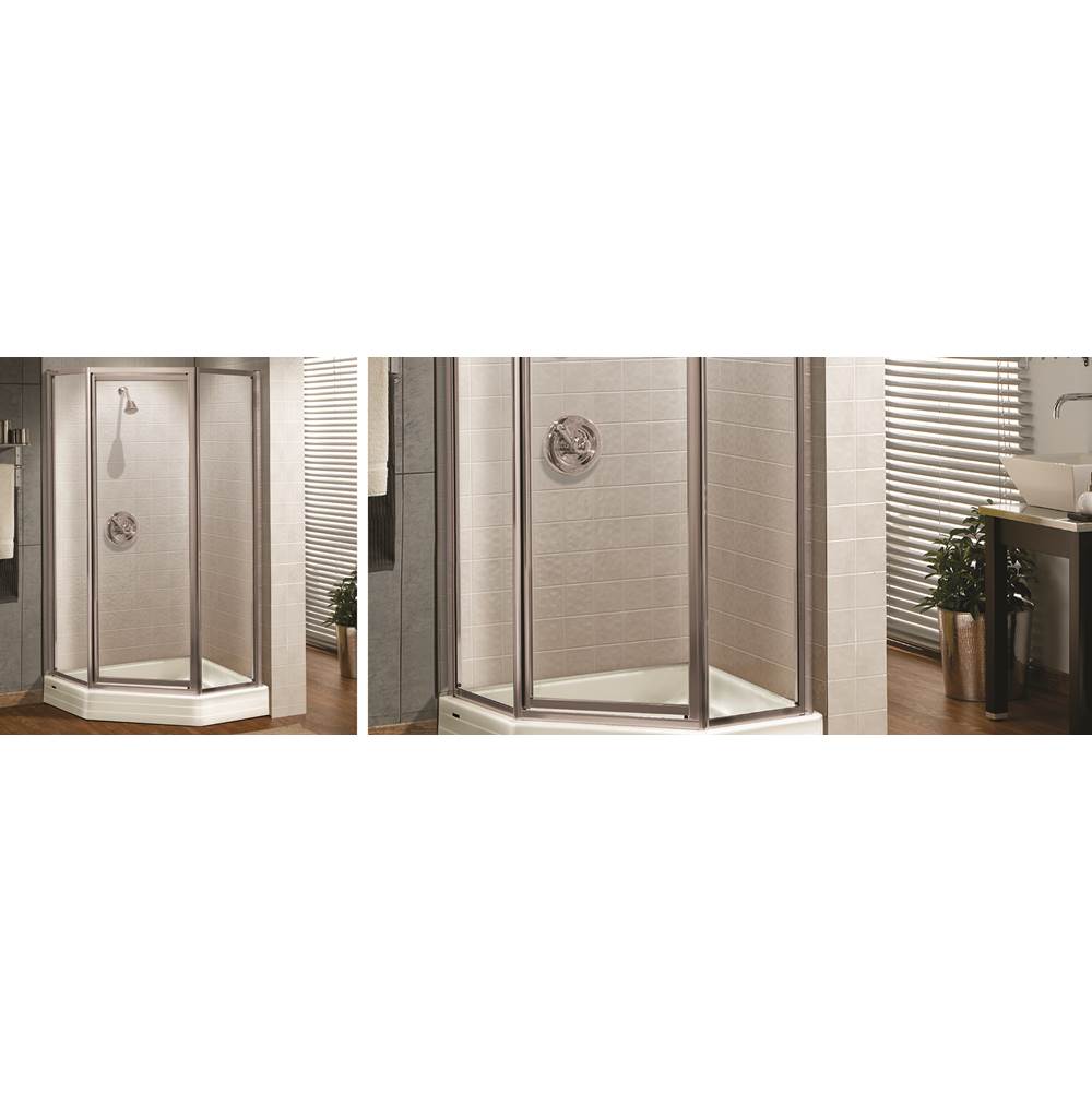 Silhouette Neo-angle 38 x 38 x 70 in. Pivot Shower Door for Corner Installation with Clear glass in Chrome