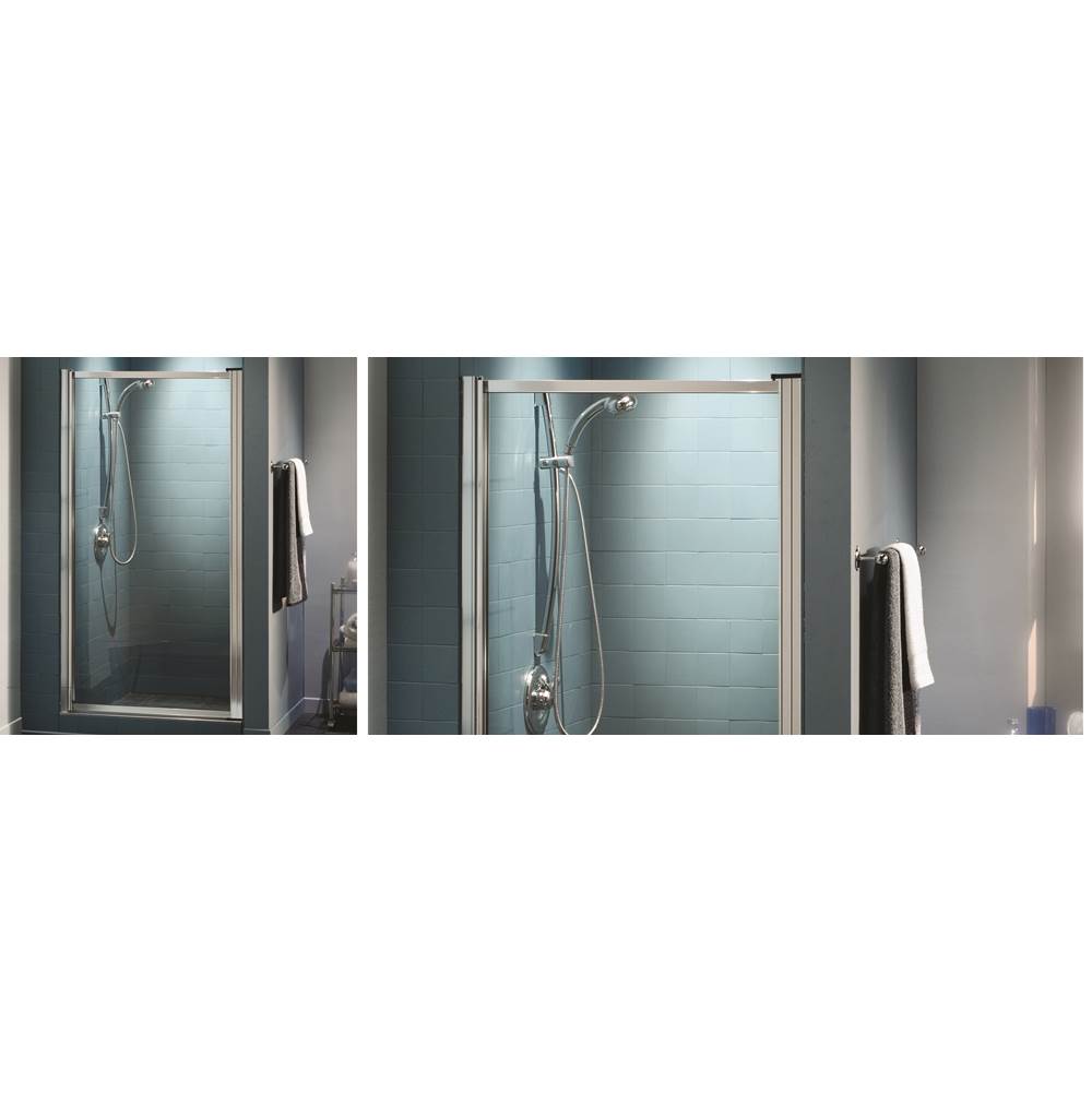 Pivolok 19-20.75 x 64.5 in. Pivot Shower Door for Alcove Installation with Clear glass in Chrome