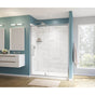 Maax - Uptown 57-59 x 76 in. 8 mm Pivot Shower Door for Alcove Installation with Clear glass in Chrome & White Marble