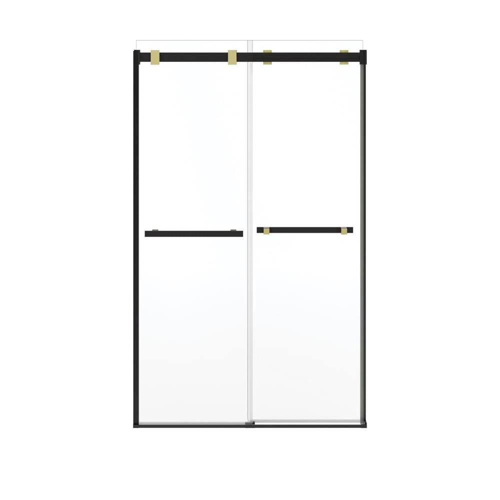 Duel Alto 44-47 X 78 in. 8mm Bypass Shower Door for Alcove Installation with GlassShield glass in Matte Black & Brushed Gold