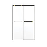 Duel Alto 44-47 X 78 in. 8mm Bypass Shower Door for Alcove Installation with GlassShield glass in Matte Black & Brushed Gold