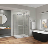 Duel Alto 44-47 X 78 in. 8mm Bypass Shower Door for Alcove Installation with GlassShield glass in Chrome & Matte White