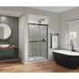 Maax - Duel Alto 44-47 X 78 in. 8mm Bypass Shower Door for Alcove Installation with GlassShield glass in Matte Black & Chrome