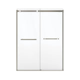 Duel Alto 56-59 X 78 in. 8mm Bypass Shower Door for Alcove Installation with GlassShield glass in Brushed Nickel & Matte White
