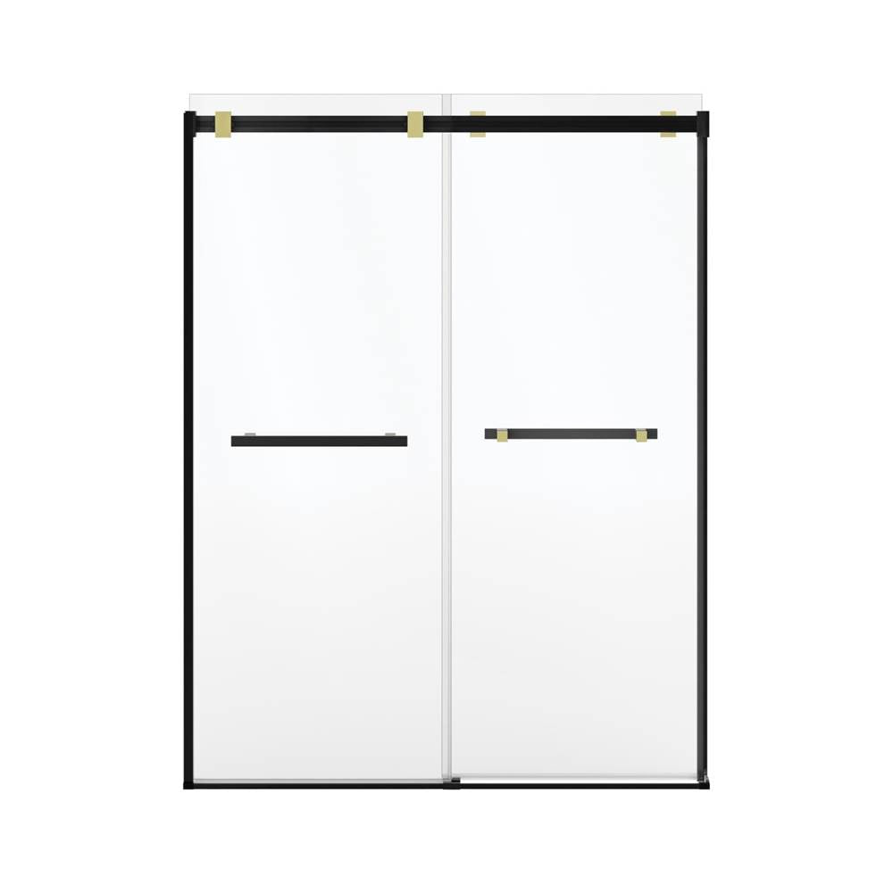 Duel Alto 56-59 X 78 in. 8mm Bypass Shower Door for Alcove Installation with GlassShield glass in Matte Black & Brushed Gold