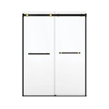 Duel Alto 56-59 X 78 in. 8mm Bypass Shower Door for Alcove Installation with GlassShield glass in Matte Black & Brushed Gold