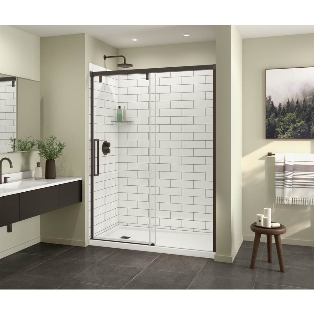 Utile 6032 Composite Direct-to-Stud Three-Piece Alcove Shower Wall Kit in Metro Tux