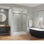 Maax - Duel Alto 56-59 X 78 in. 8mm Bypass Shower Door for Alcove Installation with GlassShield glass in Brushed Nickel & Matte Black