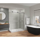 Duel Alto 56-59 X 78 in. 8mm Bypass Shower Door for Alcove Installation with GlassShield glass in Chrome & Matte Black