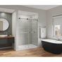 Maax - Duel Alto 56-59 X 78 in. 8mm Bypass Shower Door for Alcove Installation with GlassShield glass in Chrome & Matte Black