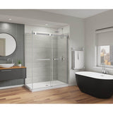 Duel Alto 56-59 X 78 in. 8mm Bypass Shower Door for Alcove Installation with GlassShield glass in Chrome & Matte White