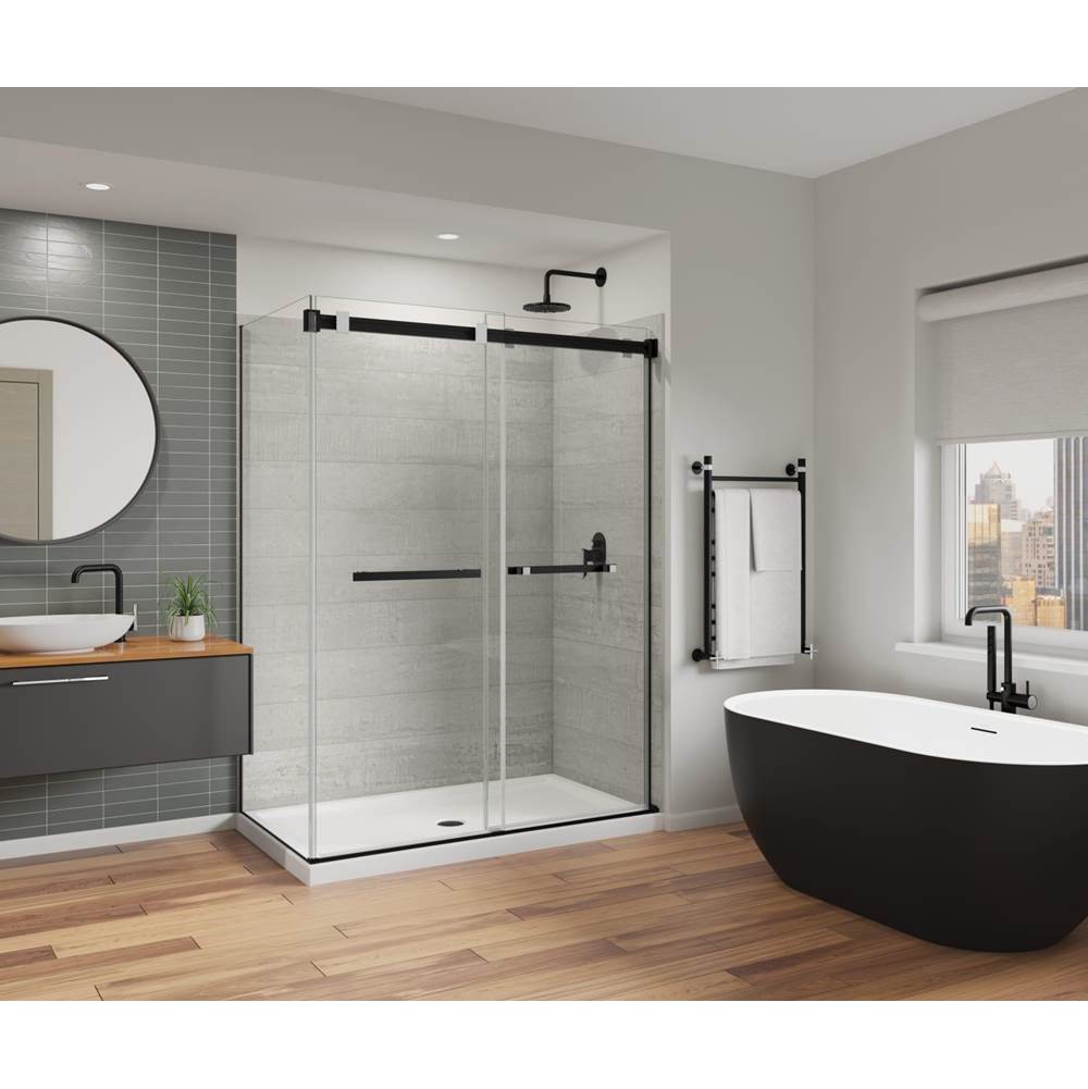 Duel Alto 56-59 X 78 in. 8mm Bypass Shower Door for Alcove Installation with GlassShield glass in Matte Black & Chrome