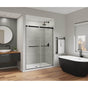 Maax - Duel Alto 56-59 X 78 in. 8mm Bypass Shower Door for Alcove Installation with GlassShield glass in Matte Black & Chrome