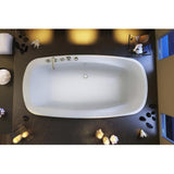 Eterne 7236 Acrylic Drop-in Center Drain Combined Hydromax & Aerofeel Bathtub in White