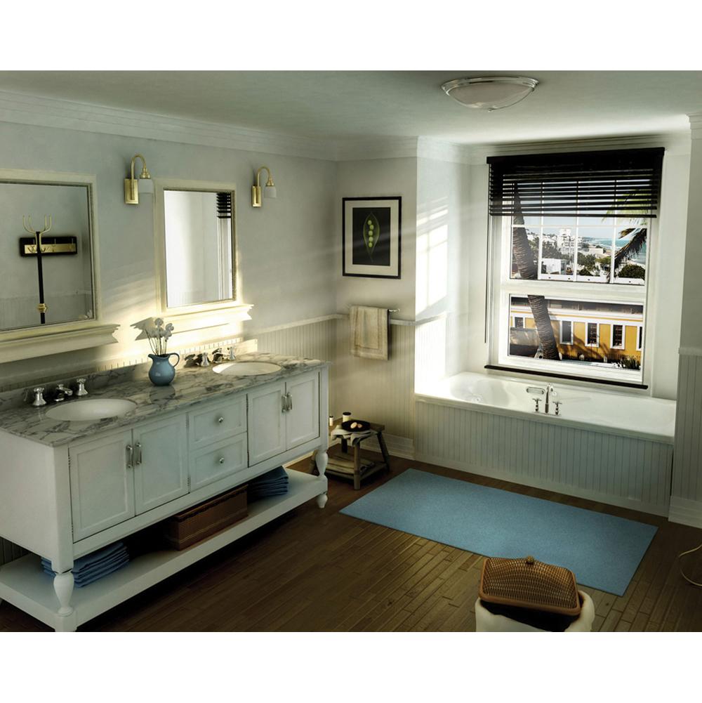 Topaz 6032 Acrylic Alcove End Drain Aerofeel Bathtub in White
