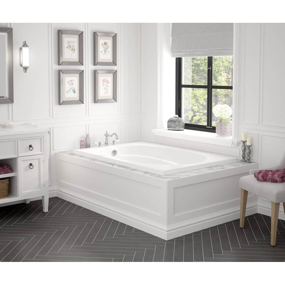 Maax - Temple 60 x 41 Acrylic Alcove End Drain Whirlpool Bathtub in White