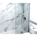 Capella 78 Screen and Return Panel for 36 in. Base with GlassShield glass in Chrome