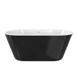 Calinda 60 x 30 Acrylic Freestanding Oval Center Drain Bathtub in Black