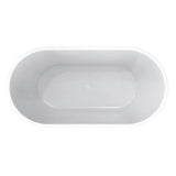 Calinda 60 x 30 Acrylic Freestanding Oval Center Drain Bathtub in Black