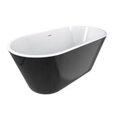 Calinda 60 x 30 Acrylic Freestanding Oval Center Drain Bathtub in Black