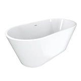Calinda 60 x 30 Acrylic Freestanding Oval Center Drain Bathtub in White