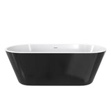 Calinda 67 x 31 Acrylic Freestanding Oval Center Drain Bathtub in Black