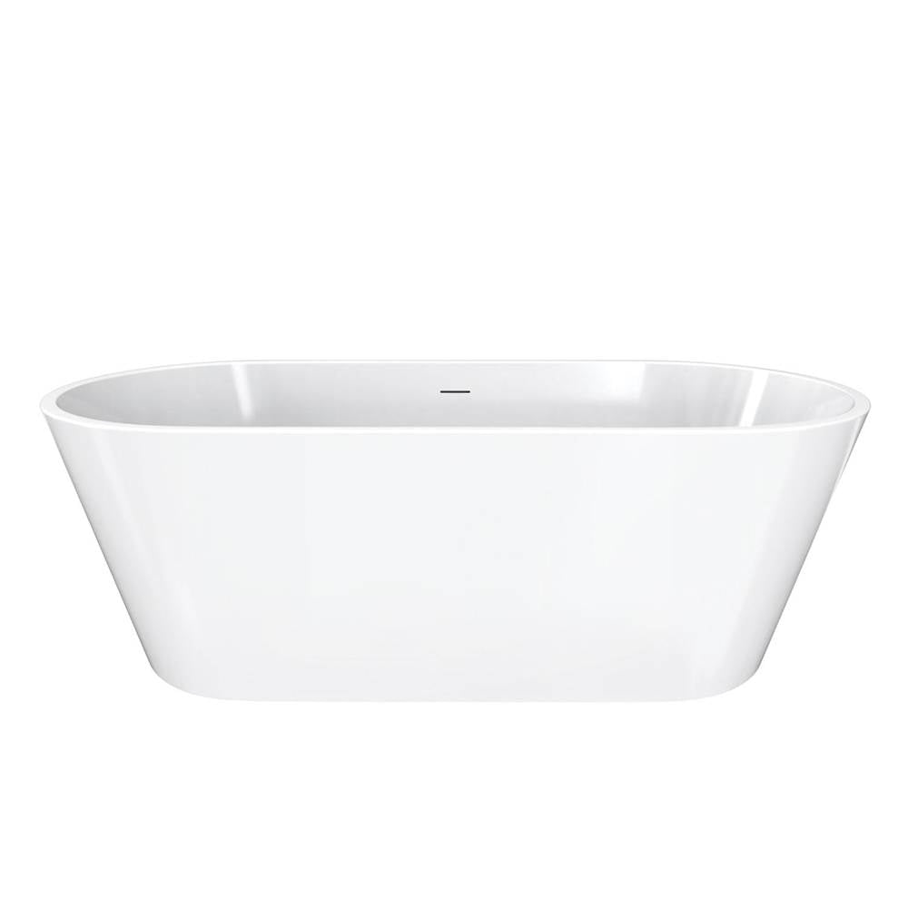 Calinda 67 x 31 Acrylic Freestanding Oval Center Drain Bathtub in White