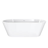 Calinda 67 x 31 Acrylic Freestanding Oval Center Drain Bathtub in White