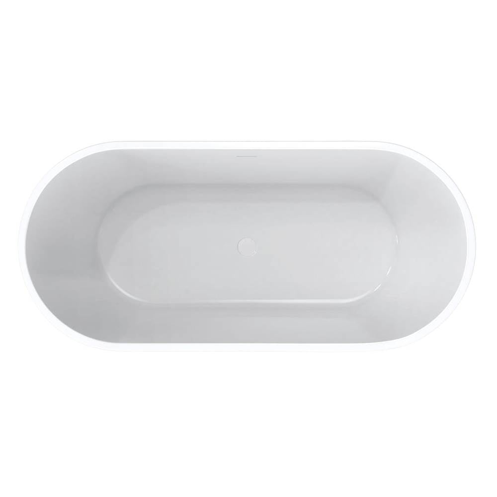 Calinda 67 x 31 Acrylic Freestanding Oval Center Drain Bathtub in Black