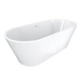 Calinda 67 x 31 Acrylic Freestanding Oval Center Drain Bathtub in White