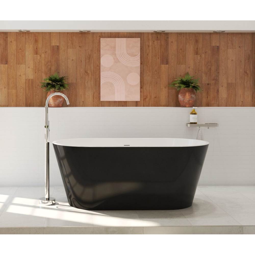 Maax - Calinda 60 x 30 Acrylic Freestanding Oval Center Drain Bathtub in Black - Black