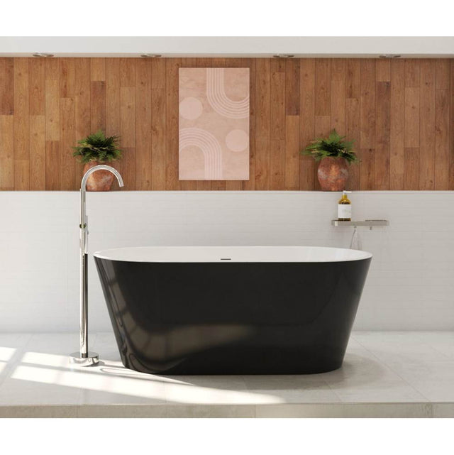 Maax - Calinda 60 x 30 Acrylic Freestanding Oval Center Drain Bathtub in Black - Black