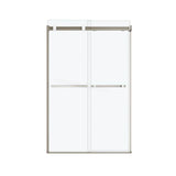 Duel 44-47 x 70.5-74 in. 8 mm Bypass Shower Door for Alcove Installation with Clear glass in Brushed Nickel & Matte White