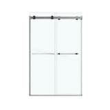 Duel 44-47 x 70.5-74 in. 8 mm Bypass Shower Door for Alcove Installation with Clear glass in Chrome & Matte Black