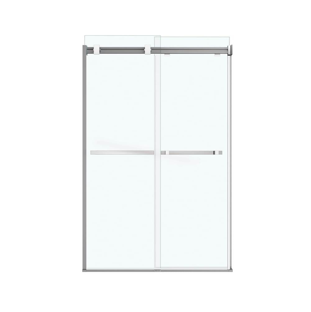 Duel 44-47 x 70.5-74 in. 8 mm Bypass Shower Door for Alcove Installation with Clear glass in Chrome & Matte White