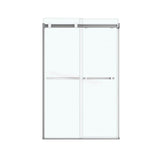 Duel 44-47 x 70.5-74 in. 8 mm Bypass Shower Door for Alcove Installation with Clear glass in Chrome & Matte White