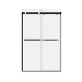 Duel 44-47 x 70.5-74 in. 8 mm Bypass Shower Door for Alcove Installation with Clear glass in Matte Black & Chrome