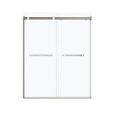 Duel 56-58.5 x 70.5-74 in. 8 mm Bypass Shower Door for Alcove Installation with Clear glass in Brushed Nickel & Matte White