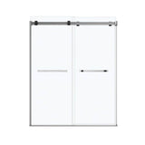 Duel 56-58.5 x 70.5-74 in. 8 mm Bypass Shower Door for Alcove Installation with Clear glass in Chrome & Matte Black