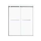 Duel 56-58.5 x 70.5-74 in. 8 mm Bypass Shower Door for Alcove Installation with Clear glass in Chrome & Matte White