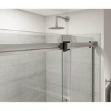 Duel Alto 44-47 X 78 in. 8mm Bypass Shower Door for Alcove Installation with GlassShield glass in Brushed Nickel & Matte Black