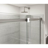 Duel Alto 44-47 X 78 in. 8mm Bypass Shower Door for Alcove Installation with GlassShield glass in Brushed Nickel & Matte White