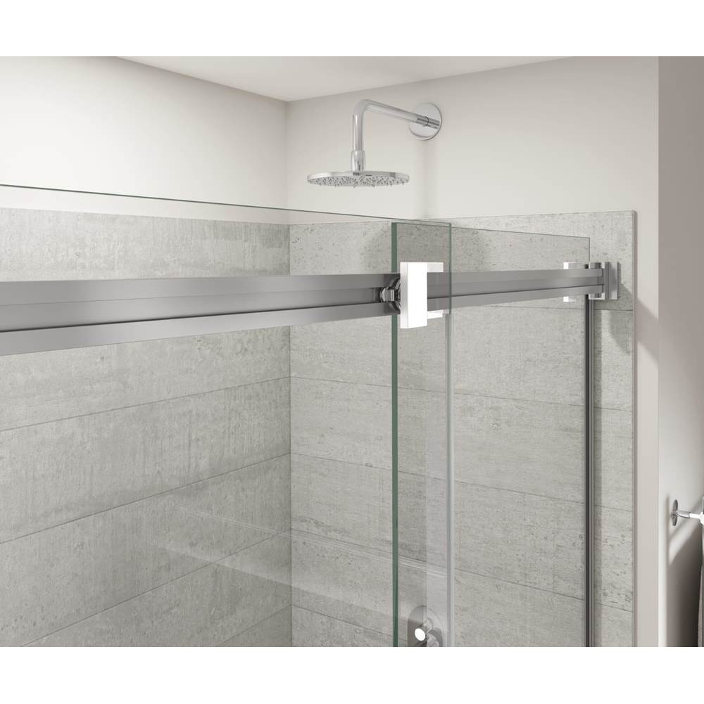 Duel Alto 44-47 X 78 in. 8mm Bypass Shower Door for Alcove Installation with GlassShield glass in Chrome & Matte White