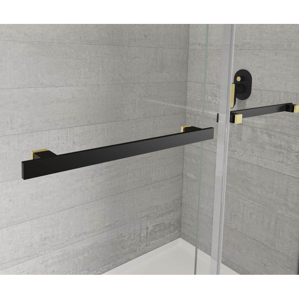 Duel Alto 44-47 X 78 in. 8mm Bypass Shower Door for Alcove Installation with GlassShield glass in Matte Black & Brushed Gold