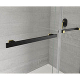 Duel Alto 44-47 X 78 in. 8mm Bypass Shower Door for Alcove Installation with GlassShield glass in Matte Black & Brushed Gold
