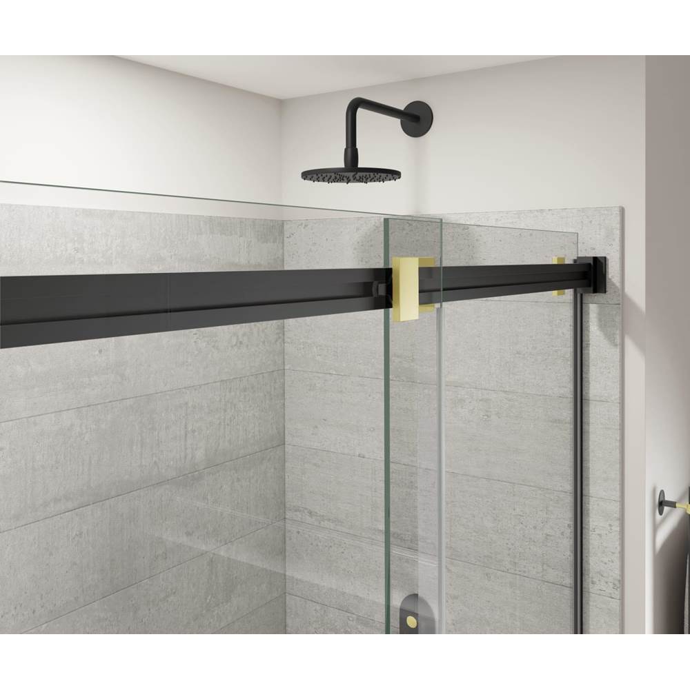 Duel Alto 44-47 X 78 in. 8mm Bypass Shower Door for Alcove Installation with GlassShield glass in Matte Black & Brushed Gold