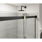 Duel Alto 44-47 X 78 in. 8mm Bypass Shower Door for Alcove Installation with GlassShield glass in Matte Black & Brushed Gold