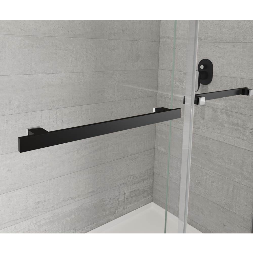 Duel Alto 44-47 X 78 in. 8mm Bypass Shower Door for Alcove Installation with GlassShield glass in Matte Black & Chrome
