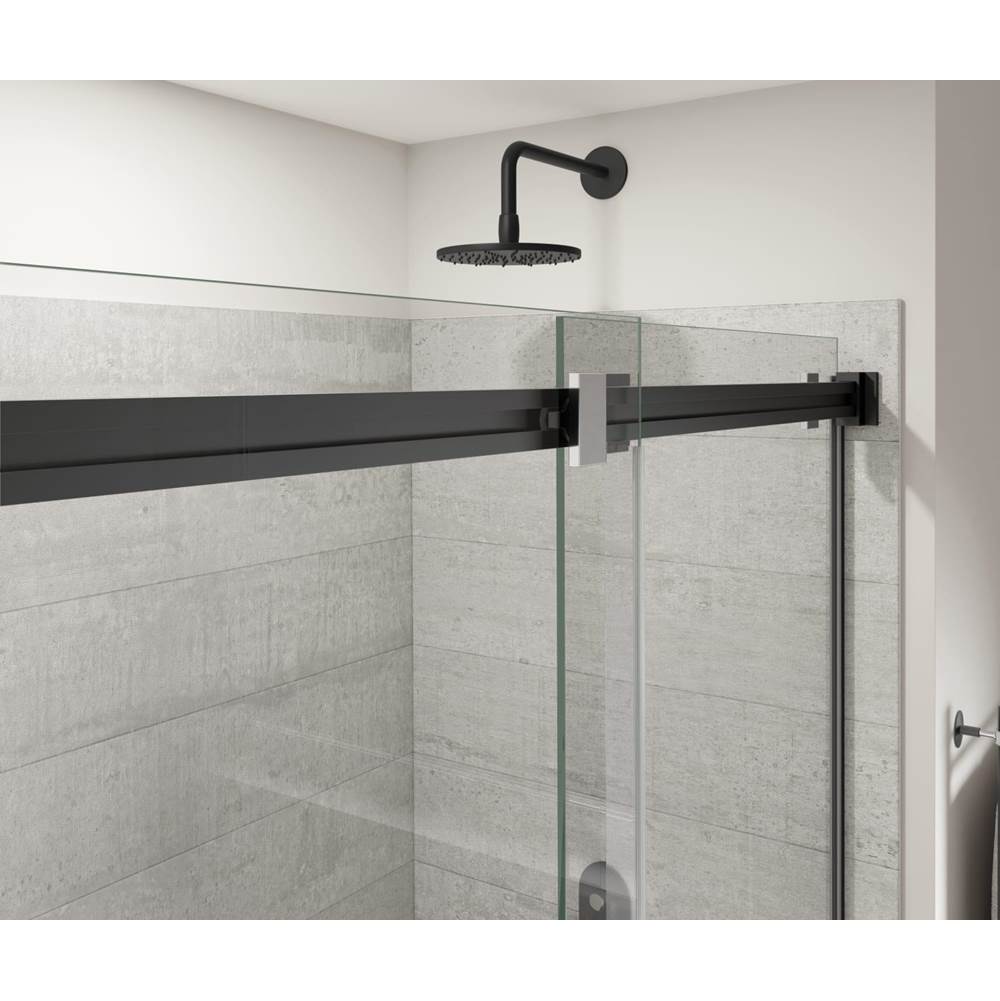 Duel Alto 44-47 X 78 in. 8mm Bypass Shower Door for Alcove Installation with GlassShield glass in Matte Black & Chrome
